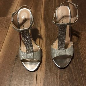 Silver high heels